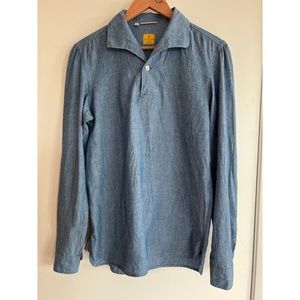 G Inglese (Giovanni Inglese) Mastroianni Popover Shirt (Soft Denim Chambray) 38